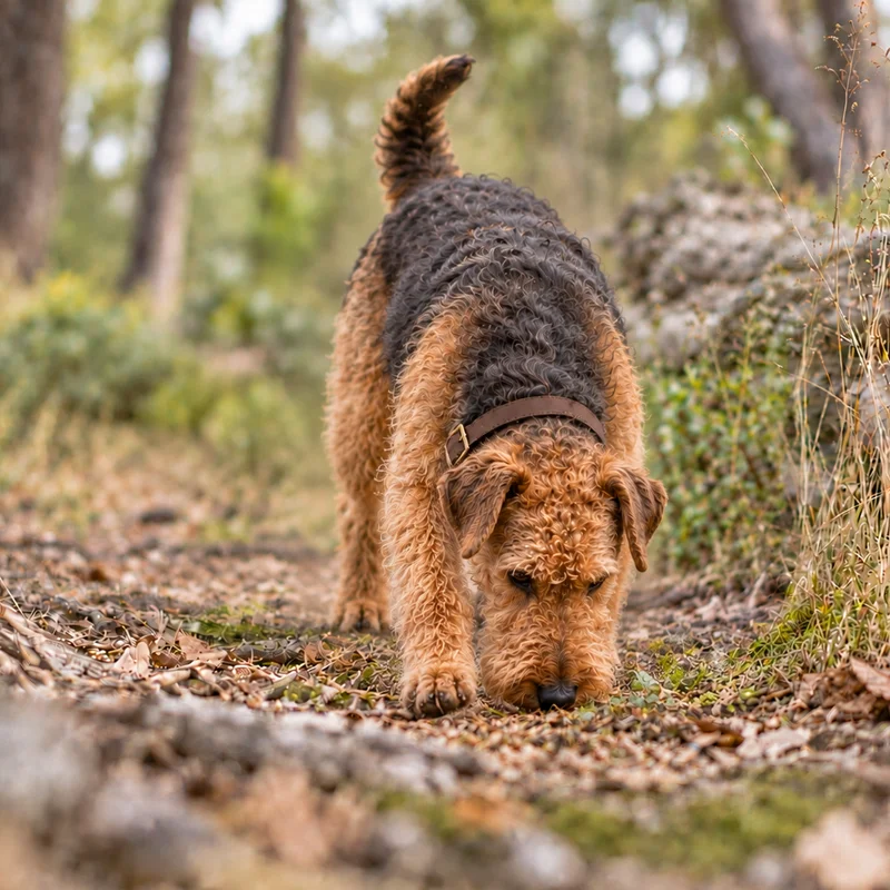 dog doing scent detection training